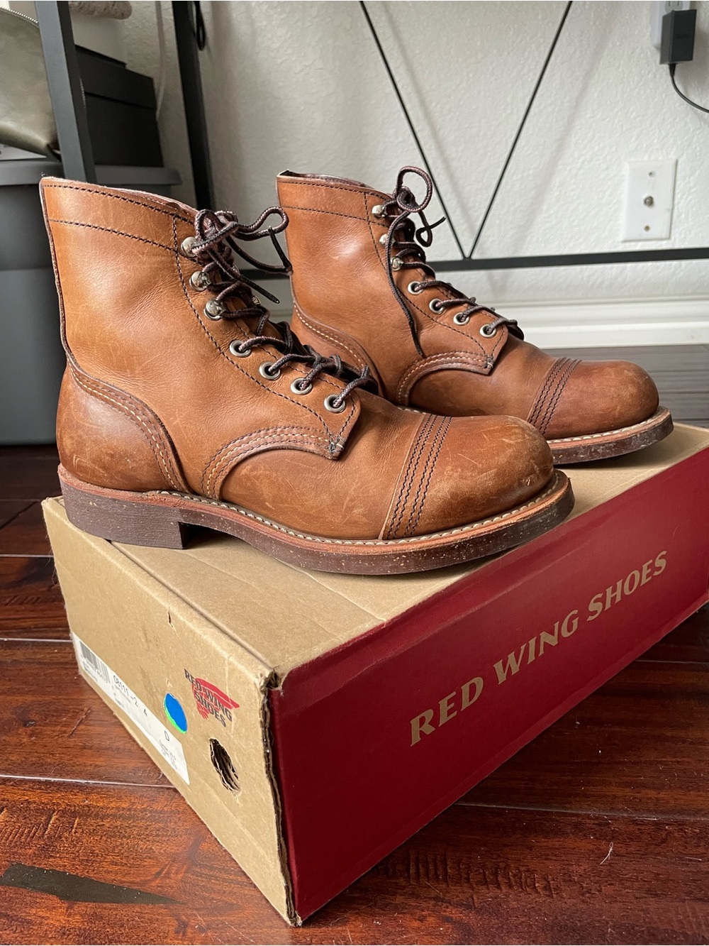 Red Wing Iron Ranger size US Men 4 Amber Harness Cork Sole Fits W 7/M 5.5